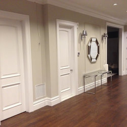 30" x 80" 2 Panel Arched Top White Primed Door with Raised Moulding (1-3/4") - Interior Doors