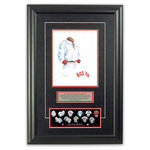 Heritage Sports Art - Original Art of the MLB 1901 Atlanta Braves Uniform - This beautifully framed piece features an original piece of watercolor artwork glass-framed in an attractive two inch wide black resin frame with a double mat. The outer dimensions of the framed piece are approximately 17" wide x 24.5" high, although the exact size will vary according to the size of the original piece of art. At the core of the framed piece is the actual piece of original artwork as painted by the artist on textured 100% rag, water-marked watercolor paper. In many cases the original artwork has handwritten notes in pencil from the artist. Simply put, this is beautiful, one-of-a-kind artwork. The outer mat is a rich textured black acid-free mat with a decorative inset white v-groove, while the inner mat is a complimentary colored acid-free mat reflecting one of the team's primary colors. The image of this framed piece shows the mat color that we use (Red). Beneath the artwork is a silver plate with black text describing the original artwork. The text for this piece will read: This original, one-of-a-kind watercolor painting of the 1901 Boston Beaneaters (now Atlanta Braves) uniform is the original artwork that was used in the creation of this Atlanta Braves uniform evolution print and tens of thousands of other Atlanta Braves products that have been sold across North America. This original piece of art was painted by artist Nola McConnan for Maple Leaf Productions Ltd. Beneath the silver plate is a 3" x 9" reproduction of a well known, best-selling print that celebrates the history of the team. The print beautifully illustrates the chronological evolution of the team's uniform and shows you how the original art was used in the creation of this print. If you look closely, you will see that the print features the actual artwork being offered for sale. The piece is framed with an extremely high quality framing glass. We have used this glass style for many years with excellent results. We package every piece very carefully in a double layer of bubble wrap and a rigid double-wall cardboard package to avoid breakage at any point during the shipping process, but if damage does occur, we will gladly repair, replace or refund. Please note that all of our products come with a 90 day 100% satisfaction guarantee. Each framed piece also comes with a two page letter signed by Scott Sillcox describing the history behind the art. If there was an extra-special story about your piece of art, that story will be included in the letter. When you receive your framed piece, you should find the letter lightly attached to the front of the framed piece. If you have any questions, at any time, about the actual artwork or about any of the artist's handwritten notes on the artwork, I would love to tell you about them. After placing your order, please click the "Contact Seller" button to message me and I will tell you everything I can about your original piece of art. The artists and I spent well over ten years of our lives creating these pieces of original artwork, and in many cases there are stories I can tell you about your actual piece of artwork that might add an extra element of interest in your one-of-a-kind purchase.