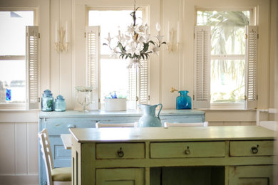 Beach style kitchen photo in Raleigh