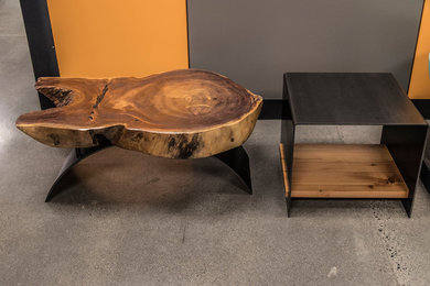 Wood Slab Accent Table & Modern End Table