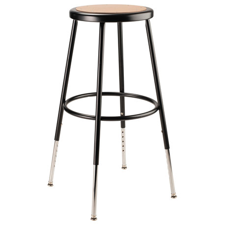 NPS 25"-33" Height Adjustable Heavy Duty Steel Stool, Black