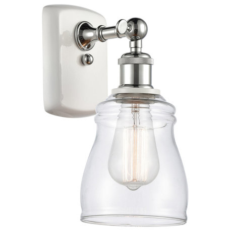 Ballston Ellery 1 Light Wall Sconce in White And Polished Chrome