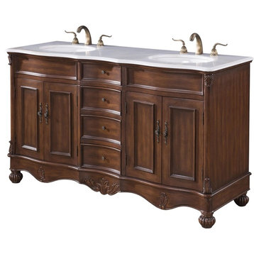 Vanity Cabinet Sink WINDSOR Traditional Antique Oval Turned Bun Feet