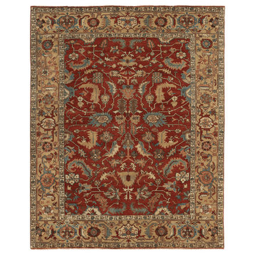 Antique Weave Serapi Hand-Knotted Wool Gold/Rust Area Rug, 12'x15'