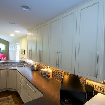 White and Cool Blue Contemporary Kitchen