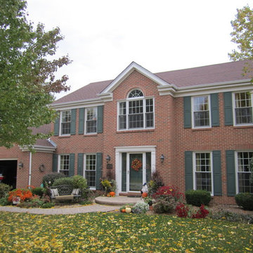 Wheaton, IL Brick Colonial Marvin Windows & Hardie Siding