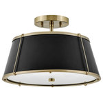 Hinkley - Hinkley 4893WS Medium Semi-Flush Mount, Gold, Light Brass - Clarke effortlessly blends classic style elements into an elegant silhouette. Its traditional design is fresh and captivating. The metal shades with contrasting arches lend an architectural beauty to any space or decor.