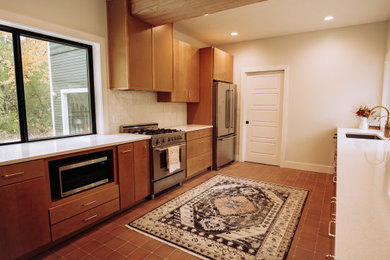 Kitchen - mid-century modern kitchen idea in Other