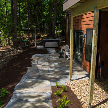 Rome, Maine - Natural Steps, Mulch path, Patio, and Flower beds!