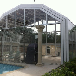 Pool Enclosure retracted away from pool - Products