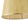 Farmhouse Gold 6-Light Pendant Light Fixture With Plastic Woven Shade