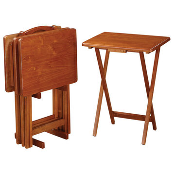 Oak Solid Wood TV Dinner Accent Table