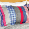 Retro Stripe Cotton 3PC Vermicelli-Quilted Patchwork Quilt Set (Full/Queen)