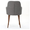 GDF Studio Serra Mid Century Fabric Dining Chairs, Set of 2, Light Gray/Dark Brown