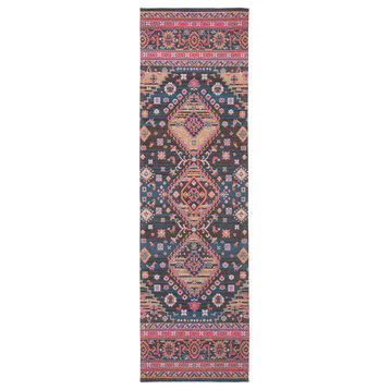 Safavieh Classic Vintage Collection CLV114 Rug, Navy/Pink, 2'3" X 8'