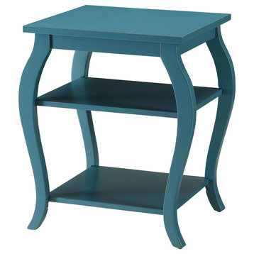 Belding Collection 2-Shelf End Table, Teal