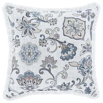 Royal Court Chelsea Blue 16" Square Decorative Throw Pillow