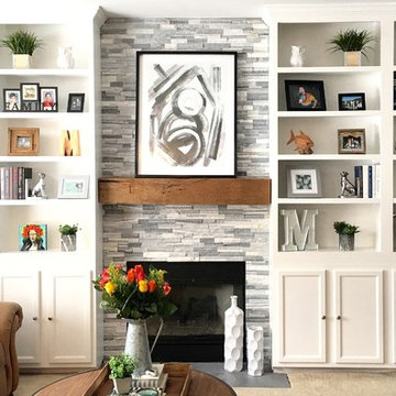 Built In Bookshelves and Fireplace