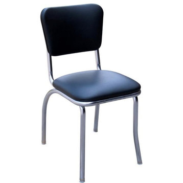 Chrome Kitchen Chair, Black