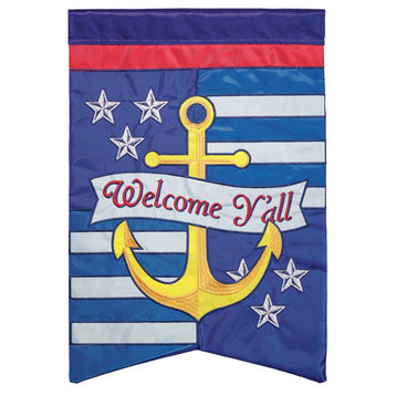 Flag Anchor Welcome Yall 29x42