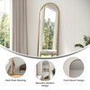 Mila Arched Metal Framed Wall Mirror, Gold - 22"x65"