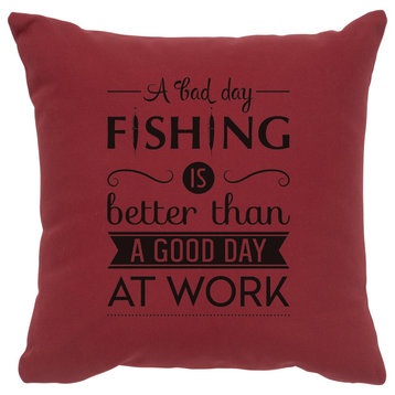 Image Pillow 16x16 Fishing Day Cotton Brick