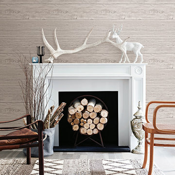 White Washed Boards Grey Shiplap Wallpaper