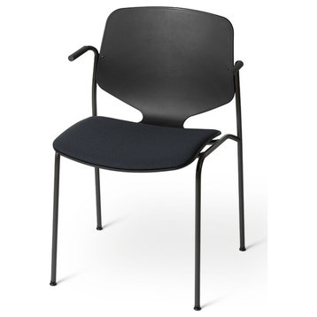 Mater Nova Sea Recycled Plastic Stackable Arm Chair Black