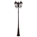Livex Lighting - Livex Lighting Morgan 3 Light Bronze Outdoor Post - With clear glass and a classic bronze finish, this surface mount outdoor post light from the Morgan collection is an elegant way to illuminate traditional exteriors.