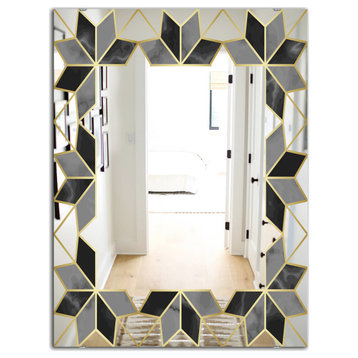 Designart Capital Gold Sleek 19 Midcentury Wall Mirror, 24x32