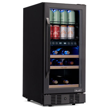 Newair 15 Inch Wine and Beverage Refrigerator, 13 Bottles & 48 Cans