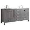 Gela Single Vanity, Gray, 72", Without Mirror
