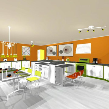 create a modern bright kitchen diner