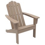 LuXeo - Marina Outdoor Patio Adirondack Chair, Weather Wood - Relax in style with this charming Adirondack chair. Offering a classic touch to outdoor decor, the chair if fashioned with a sleek profile that includes a curved back and slender legs. Its waterfall front ensures comfort for lasting enjoyment on a sunny afternoon at the lake or in the backyard. Wide arms are perfect for resting a cool glass of lemonade, or pair the chair with a side table for even more space.