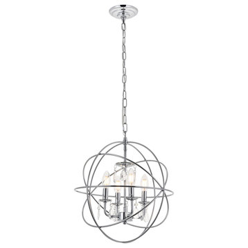 Wallace 4-Light Pendant, Chrome And Clear