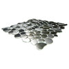 12"x12" River Rock Pattern Mosaic Stainless Steel Tile, Single Sheet