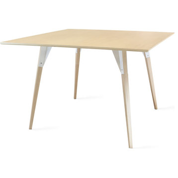 Clarke Square Table - White, Large, Maple