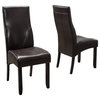 Dylan Brown Leather Dining Chairs, Set of 2