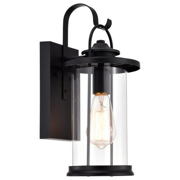CHLOE Lighting AINSLEY Transitional 1-Light Textured Black Outdoor Wall Sconce
