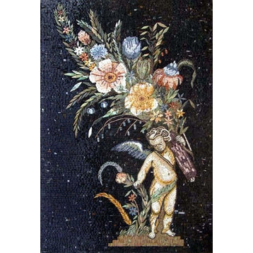 The Cherub of Flowers Mosaic, 31"x47"
