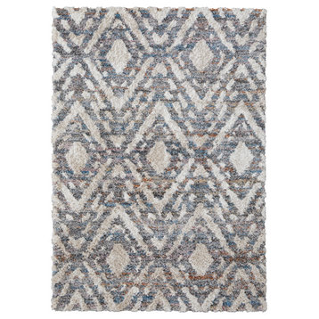 Weave & Wander Caide Contemporary Gray/Cream Rug, 10'x14'