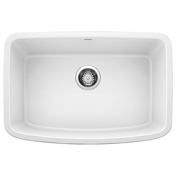 Blanco 442551 Valea 27"x18" Granite Single Bowl Kitchen Sink, White
