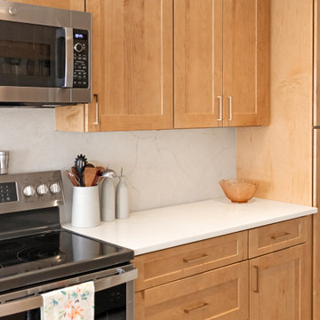 Calacatta Valentin and Waypoint Maple Rye Kitchen Remodel
