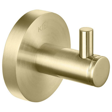 Circular Bathroom Robe Hook KBA1401, Brush Gold