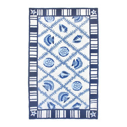 Navy Blues HF034K Area Rug - Area Rugs