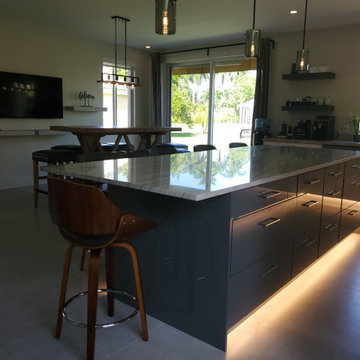 Stunning Kitchen Remodel Done in White and Gray Cabinets