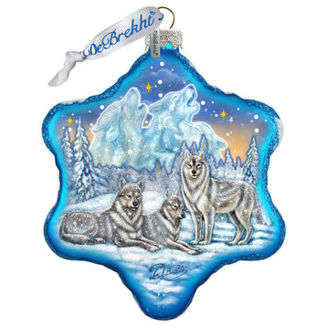 Winter Wolfs Snowflake Ornament