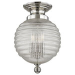 Hudson Valley Lighting - Hudson Valley Lighting 3200-AGB Coolidge - Three Light Flush Mount - Distinctly figured, Coolidge�s blown glass pays hoCoolidge Three Light Aged Brass Clear Rib *UL Approved: YES Energy Star Qualified: n/a ADA Certified: n/a  *Number of Lights: Lamp: 3-*Wattage:60w E12 Candelabra Base bulb(s) *Bulb Included:No *Bulb Type:E12 Candelabra Base *Finish Type:Aged Brass