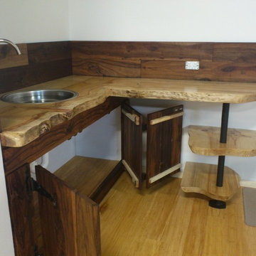 ] handcrafted salvaged timber wet bar + eco-specification [