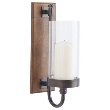 Farmhouse Brown Wood Wall Sconce 560013